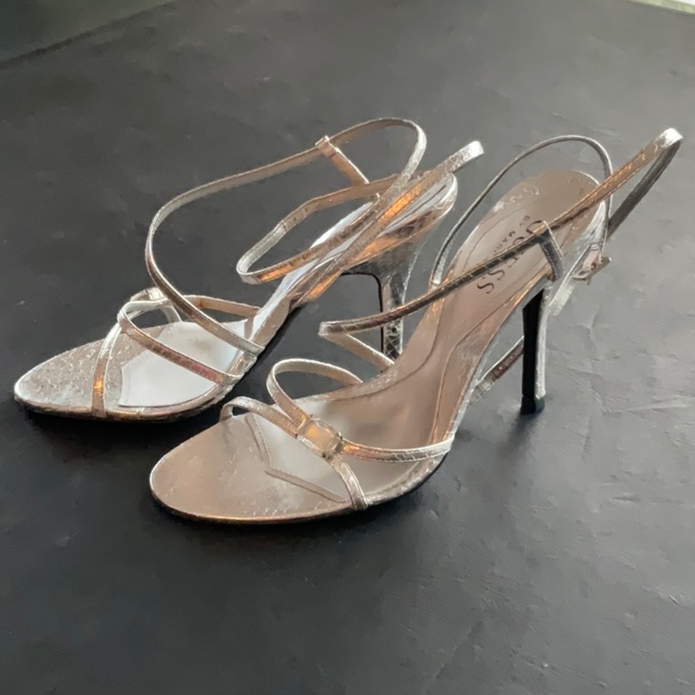 Elegant Silver Strappy Heels